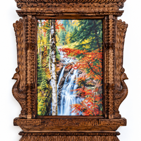 Premium Handcrafted Wooden Carved Photo Frame – A4 Size (13x17 inch Frame)
